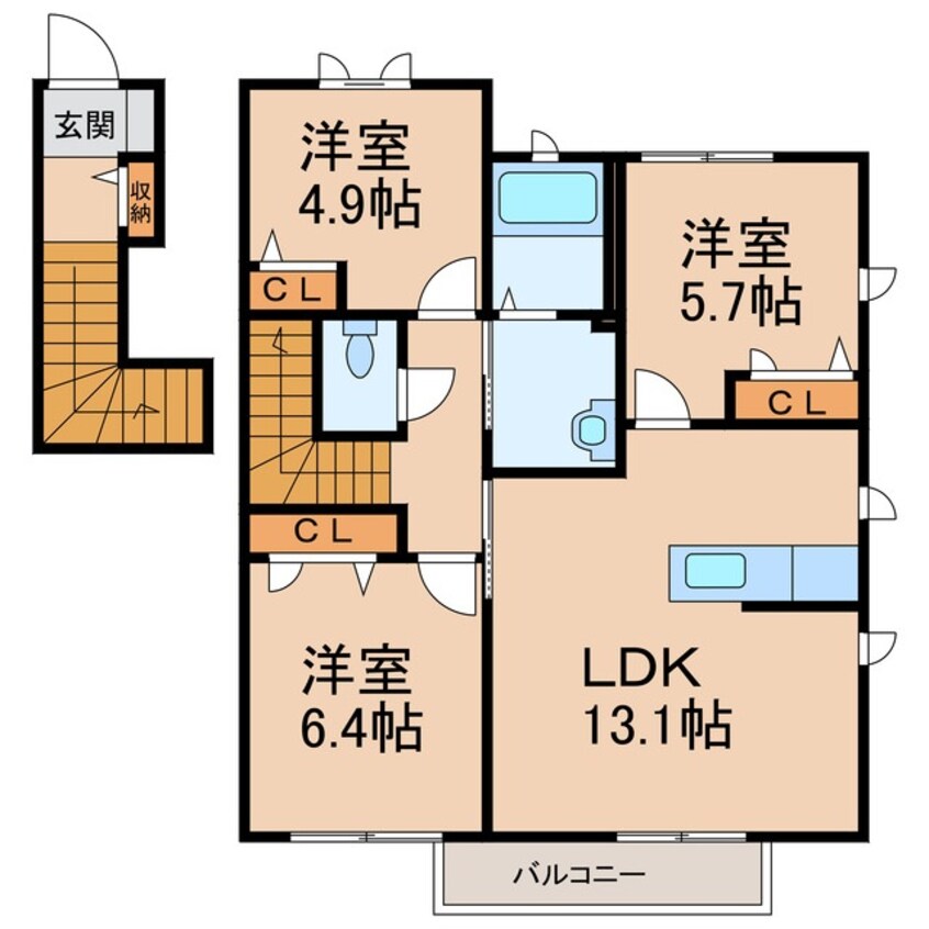 間取図 シャーメゾン下中島