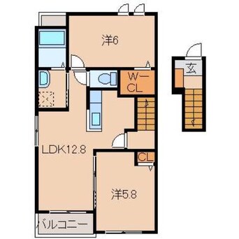 間取図 和歌山線/布施屋駅 徒歩8分 2階 築7年