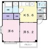 ヴェルドール大樹Ⅰ 2Kの間取り