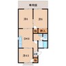 セジュールあきらⅡ 3DKの間取り