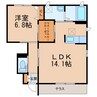 シャーメゾン矢田 1LDKの間取り