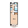 ウィズドム 1Kの間取り