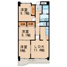 グラースアンジュⅠ 3LDKの間取り