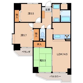 間取図 ライオンズマンション和歌山船戸