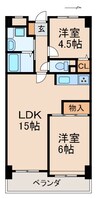 グランメール美園 2LDKの間取り