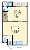 吉川マンション 1LDKの間取り