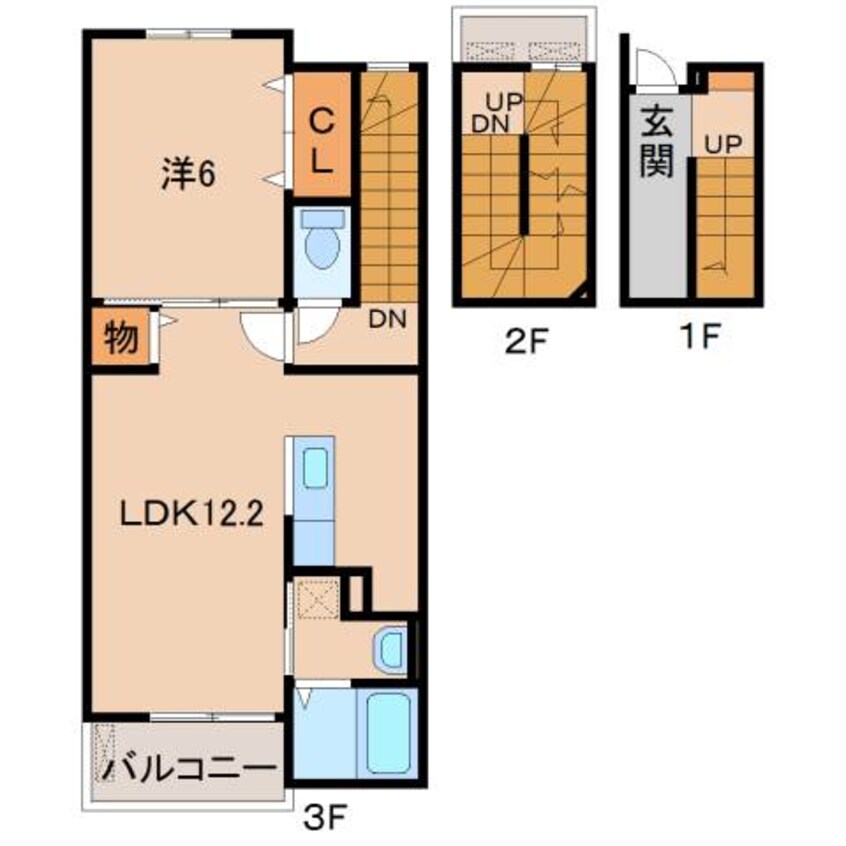 間取図 きのくに線・紀勢本線/和歌山駅 徒歩5分 3階 築9年