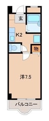 グランメール三葛 1Kの間取り