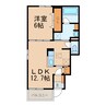 エルシャトー吉備Ⅶ 1LDKの間取り