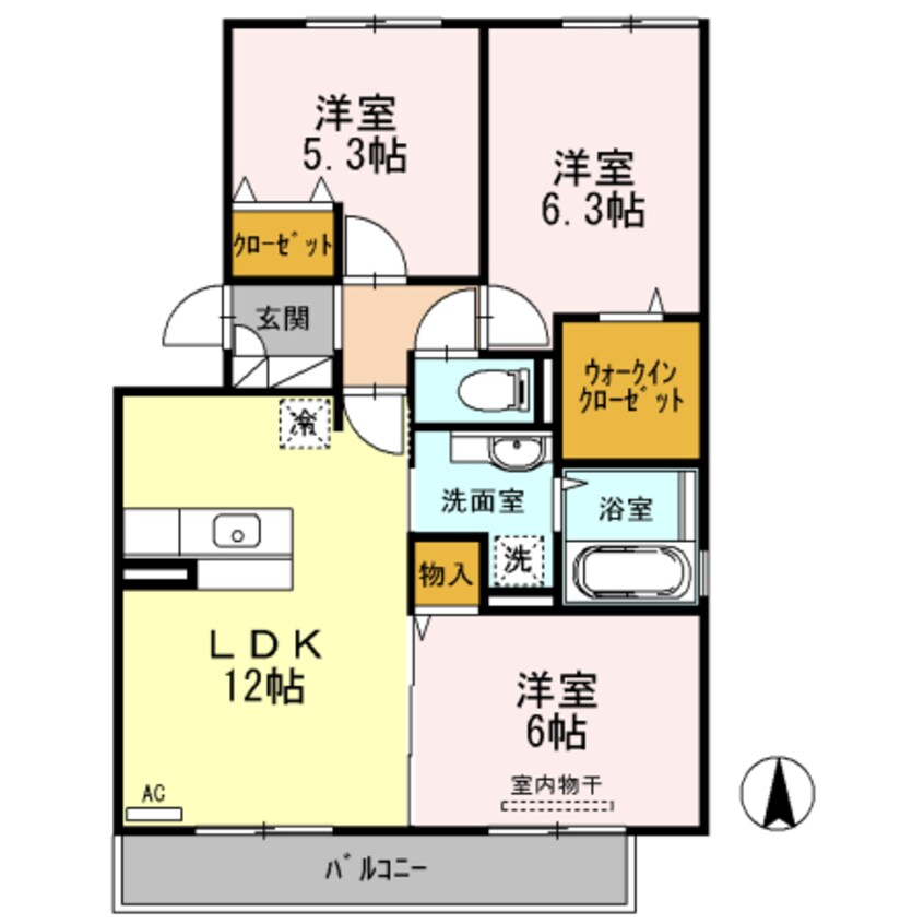 間取図 きのくに線・紀勢本線/宮前駅 徒歩16分 3階 築13年