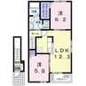 ピオニール岡田 2LDKの間取り