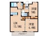 和歌浦ガーデンテラス 2LDKの間取り