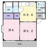 ヴェルドール大樹Ⅰ 2Kの間取り