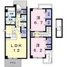 ソレアードパルケⅢ 2LDKの間取り
