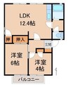 グリーンフルブルーム 2LDKの間取り