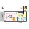 D-Luce寄合町 1Kの間取り