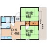 ラベニュー根来 2DKの間取り