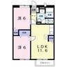 ハイツシャルマンリコA 2LDKの間取り