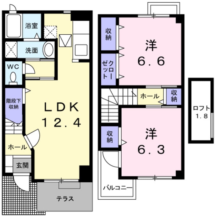 間取図 和歌山電鉄貴志川線/神前駅 徒歩4分 1-2階 築22年
