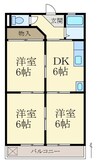 グランシエル秋月 3DKの間取り
