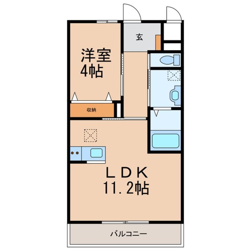 間取図 きのくに線・紀勢本線/宮前駅 徒歩5分 1階 築6年