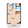 アンビアンテ田中町 1Kの間取り