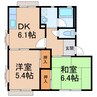 フレグランス翠 2DKの間取り