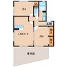ウィルモアシャトー A棟 2LDKの間取り