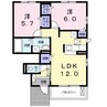 グランデ喜里 2LDKの間取り