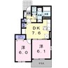 アヴニール西重根Ⅰ 2DKの間取り