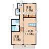 シャーメゾン西庄 2LDKの間取り
