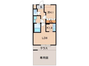 間取図 阪和線・羽衣線/紀伊駅 徒歩25分 1階 築14年