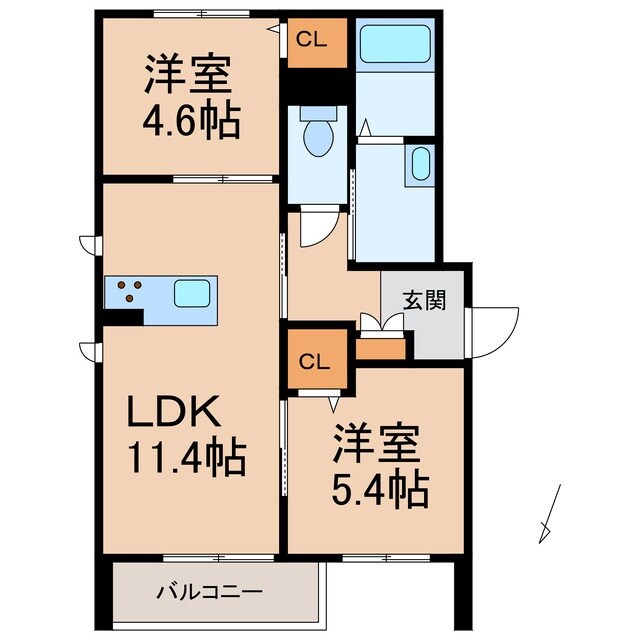 間取り図 ベレオ茶屋ノ丁