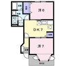 メゾンドーレⅢ 2DKの間取り