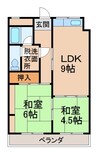 川端ビル 2LDKの間取り