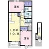 フォレスタ橋本Ⅱ 2LDKの間取り