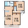 シャーメゾン・グリーンビュー 2LDKの間取り