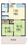 マンション津秦 2DKの間取り