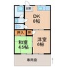 マンション津秦 2DKの間取り