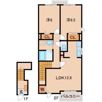 間取図 阪和線・羽衣線/紀伊駅 徒歩7分 2階 築13年