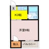 第二曙マンション 1Kの間取り