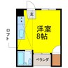 清水マンション 1Rの間取り