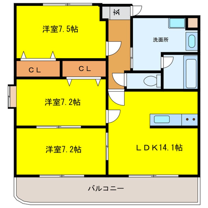 間取図 シャティーヌ道後