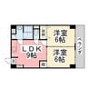 グランアルブル山越Ⅲ 2LDKの間取り