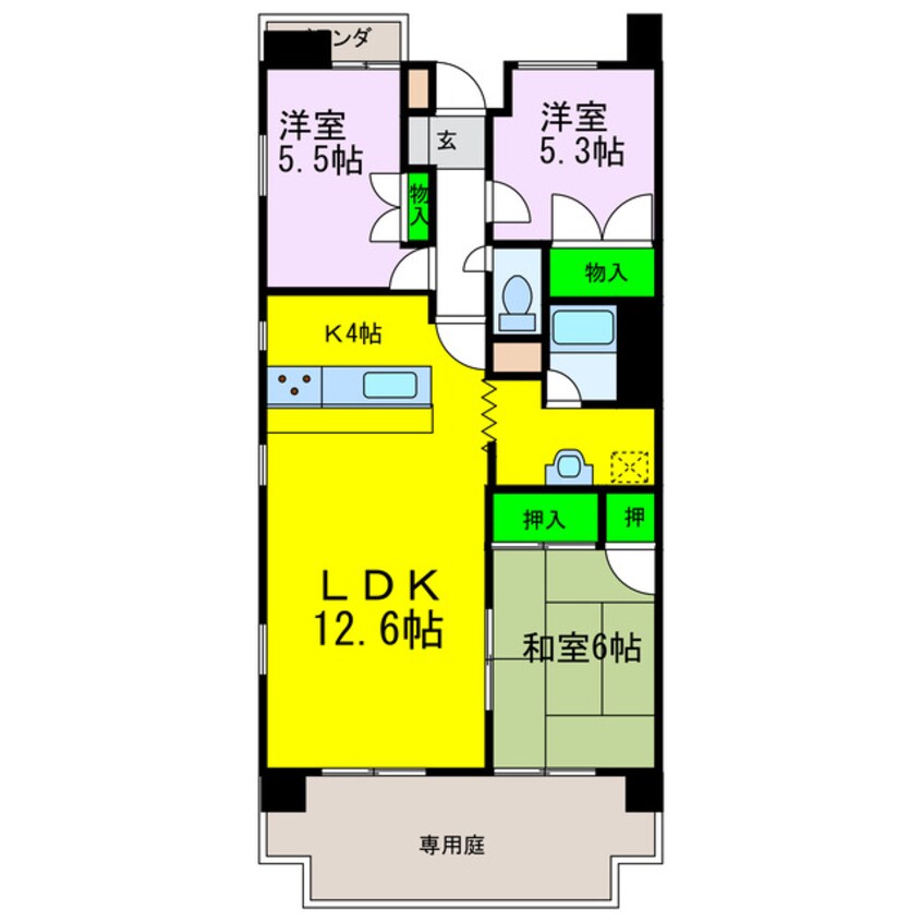 間取図 カントリーハウス椿Ⅰ