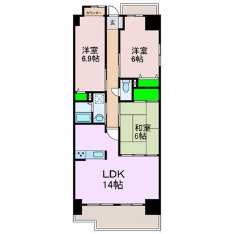 間取図 ラポール来住町