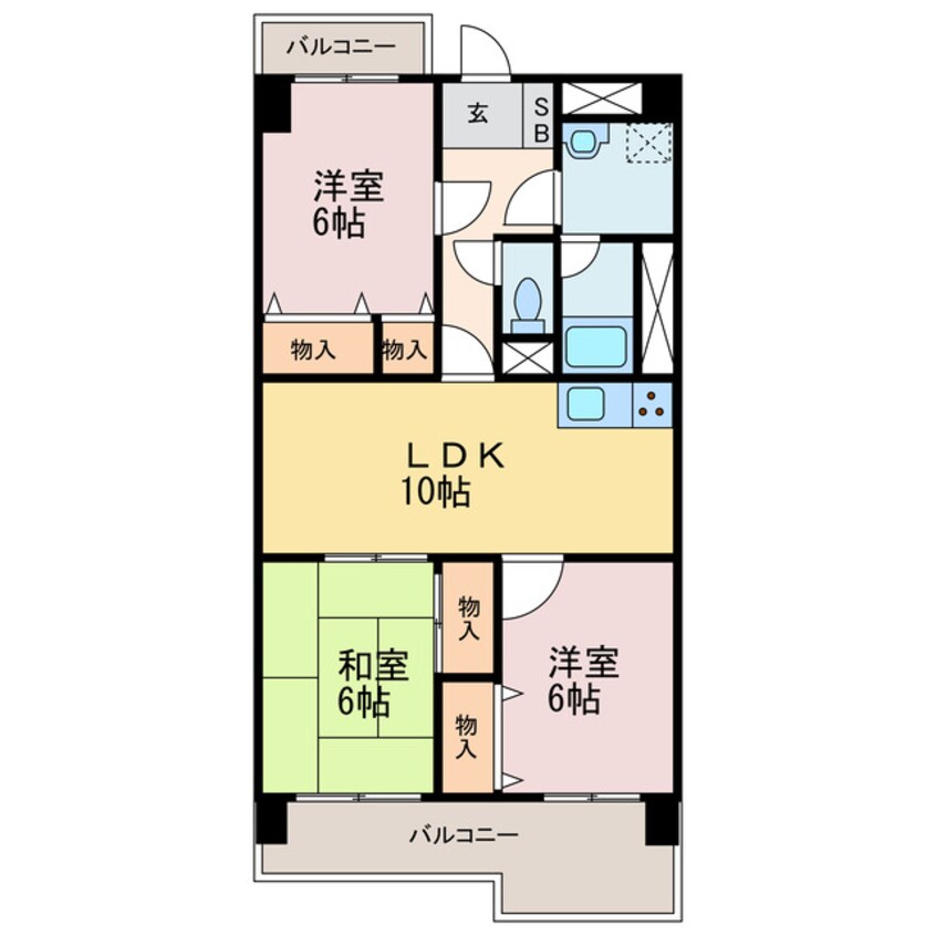 間取図 スプリエ道後Ⅱ