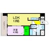 Qualita松山 1LDKの間取り