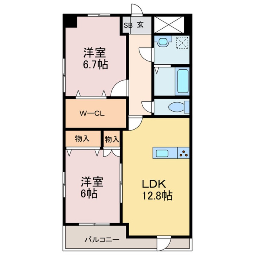 間取図 エル・ミオーレ朝生田