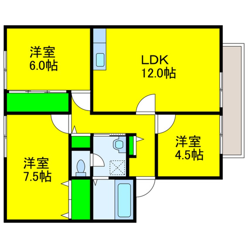 間取図 サンガーデン西長戸　Ｂ棟